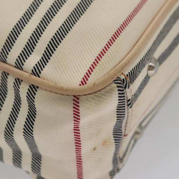 Burberry Shoulder Bag Canvas Leather Beige Cream Silver - Picture 14 of 16